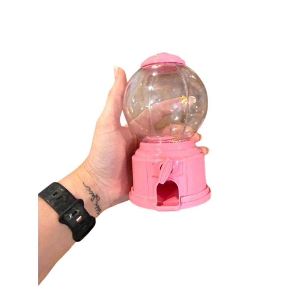 Mini Pink Novelty Gum Ball Candy Dispenser Machine